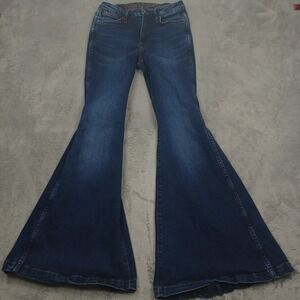 Wrangler Jeans Womens 27 Blue Denim Flared Western Cowgirl Workwear Rodeo